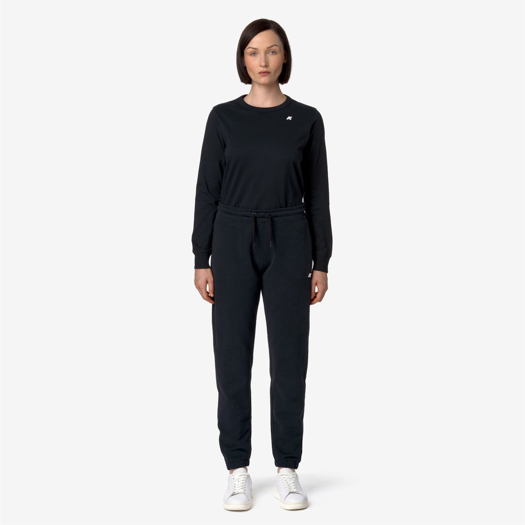 Pants_WOMAN_GINEVRETTE FLEECE PEACH_Sport Trousers_Black Pure - DressedBack
