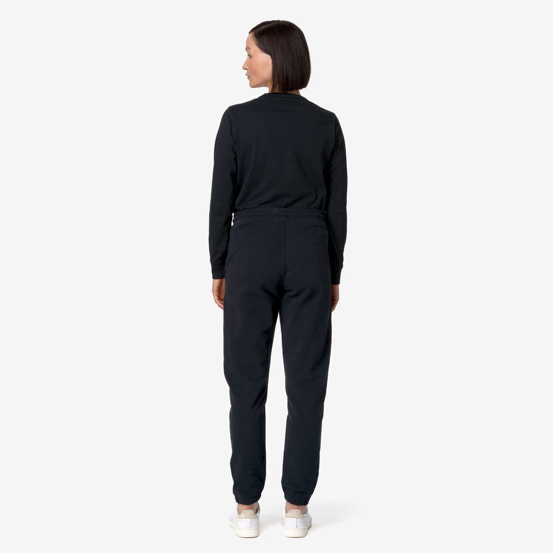 Pants_WOMAN_GINEVRETTE FLEECE PEACH_Sport Trousers_Black Pure - DressedFrontDouble