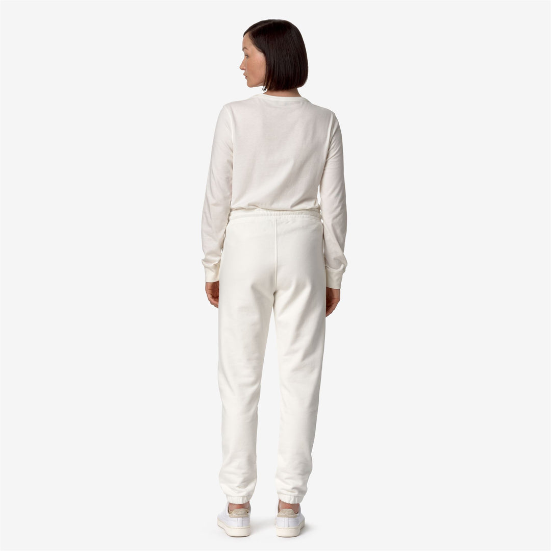Pants_WOMAN_GINEVRETTE FLEECE PEACH_Sport Trousers_White Gardenia - DressedFrontDouble