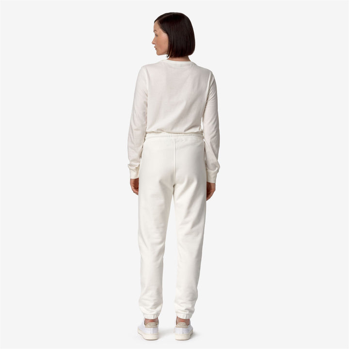 Pants_WOMAN_GINEVRETTE FLEECE PEACH_Sport Trousers_White Gardenia - DressedFrontDouble