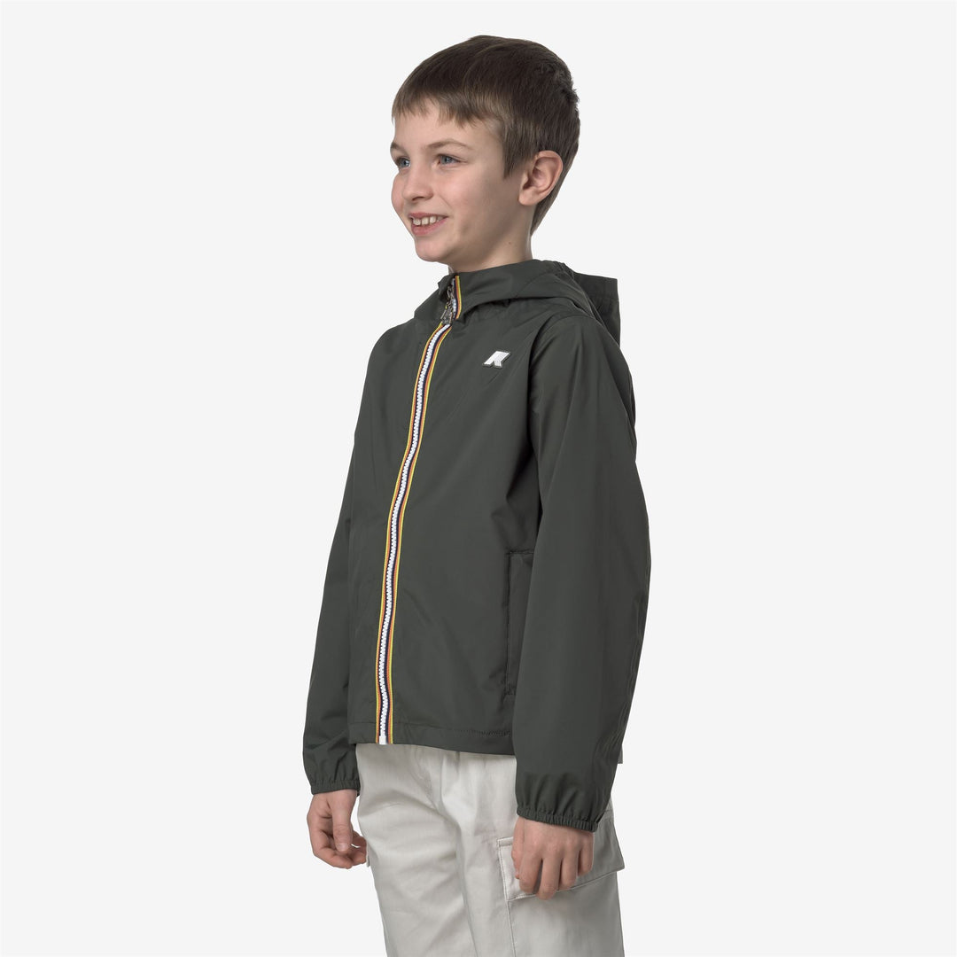 P. JACK STRETCH NYLON JERSEY - Jackets - Short - BOY - GREEN BLACKISH