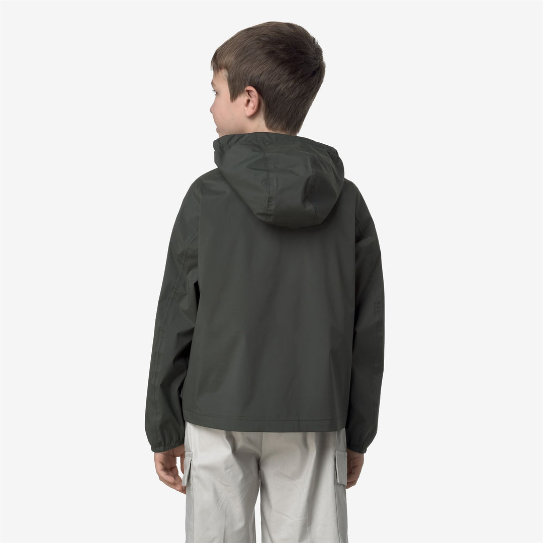 P. JACK STRETCH NYLON JERSEY - Jackets - Short - BOY - GREEN BLACKISH