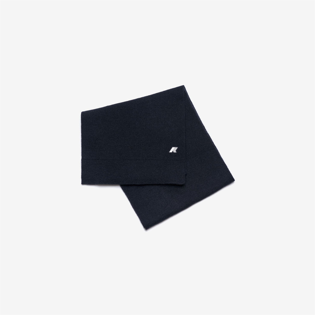 Scarves_UNISEX_ETIENNE CARDIGAN STITCH WOOL_Scarf_Blue Depth Melange - Commercial 1