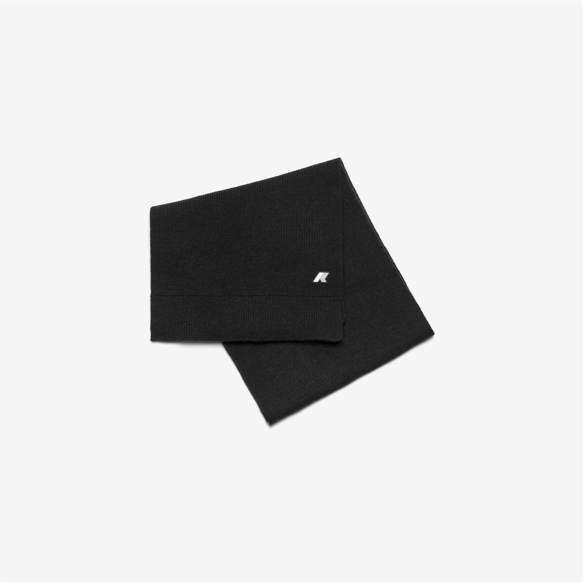 Scarves_UNISEX_ETIENNE CARDIGAN STITCH WOOL_Scarf_Black Pure Melange - Commercial 1