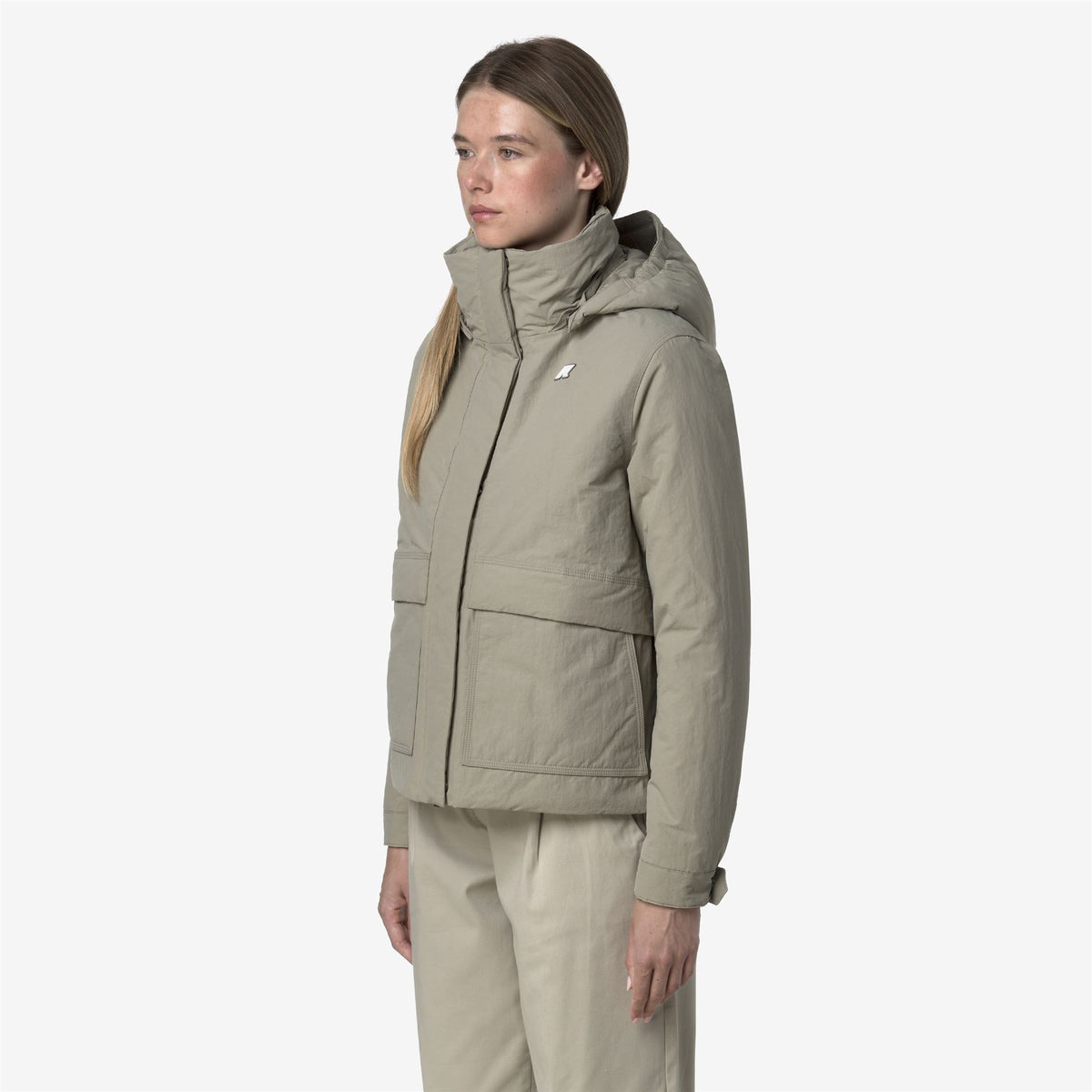 Jackets_WOMAN_KALI WARM COTTON NYLON_Short_Green Oak - Commercial 5