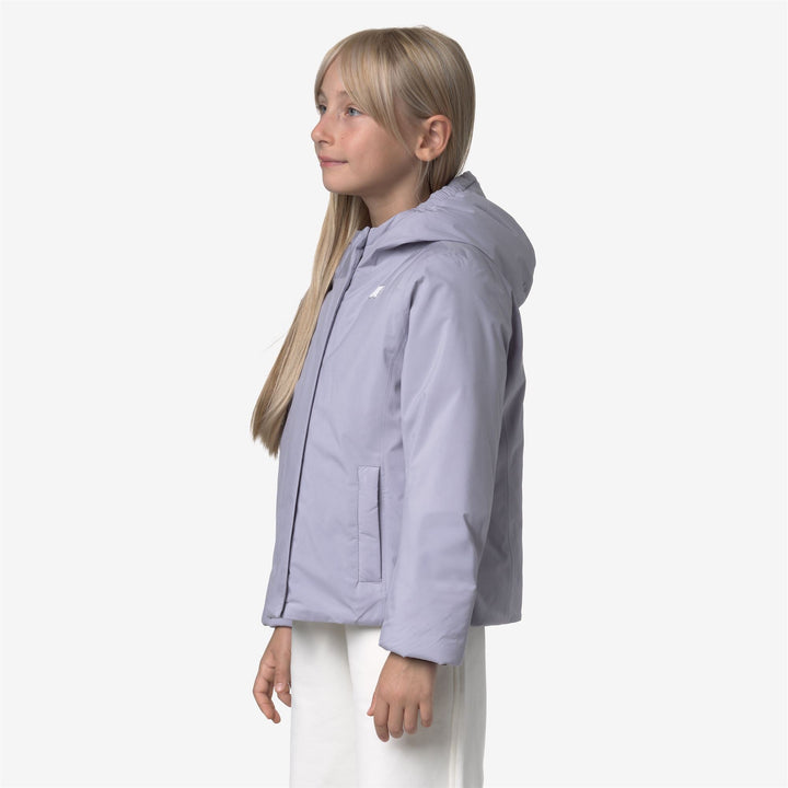 P. LILY SOFT TOUCH MARMOTTA - Jackets - Short - GIRL - Violet Lavender-Grey Goat