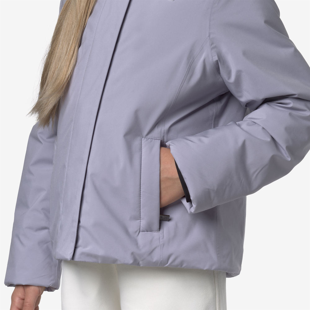 Jackets_GIRL_P. LILY SOFT TOUCH MARMOTTA_Short_Violet Lavender - Grey Goat - DetailDouble
