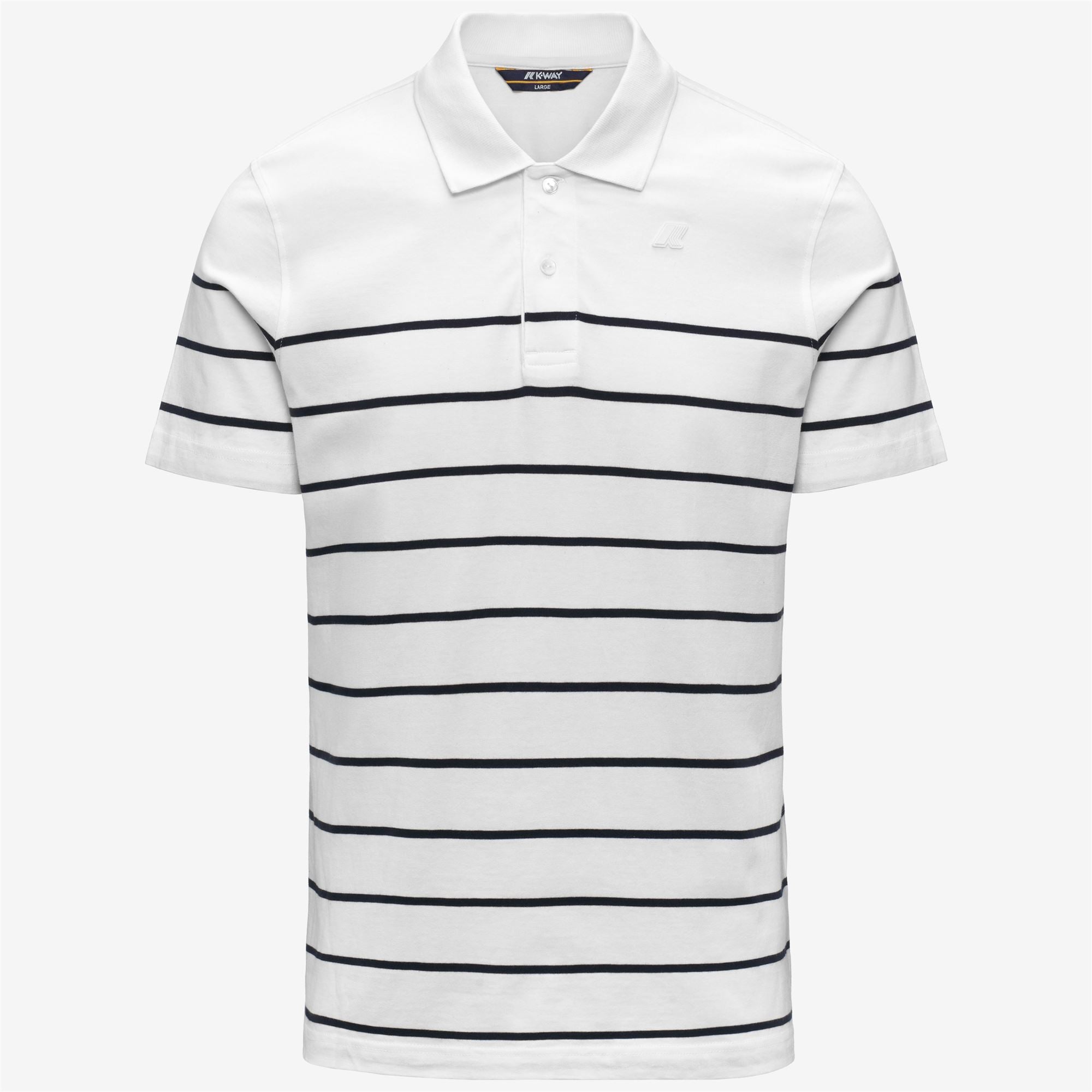 Polo Shirts_Man_LAYO-FRENCH JERSEY YARN DYED_Polo_White - Blue Depth - Commercial 1