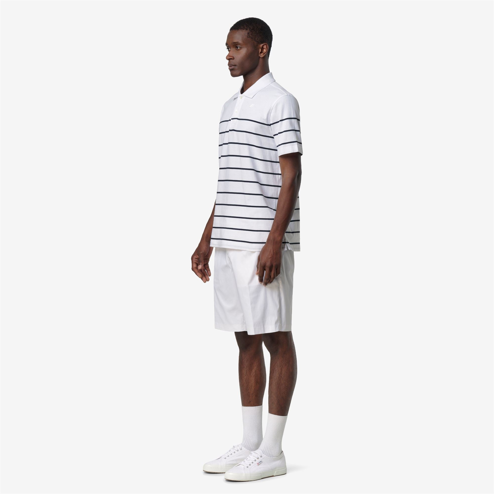 Polo Shirts_Man_LAYO-FRENCH JERSEY YARN DYED_Polo_White - Blue Depth - Commercial 5