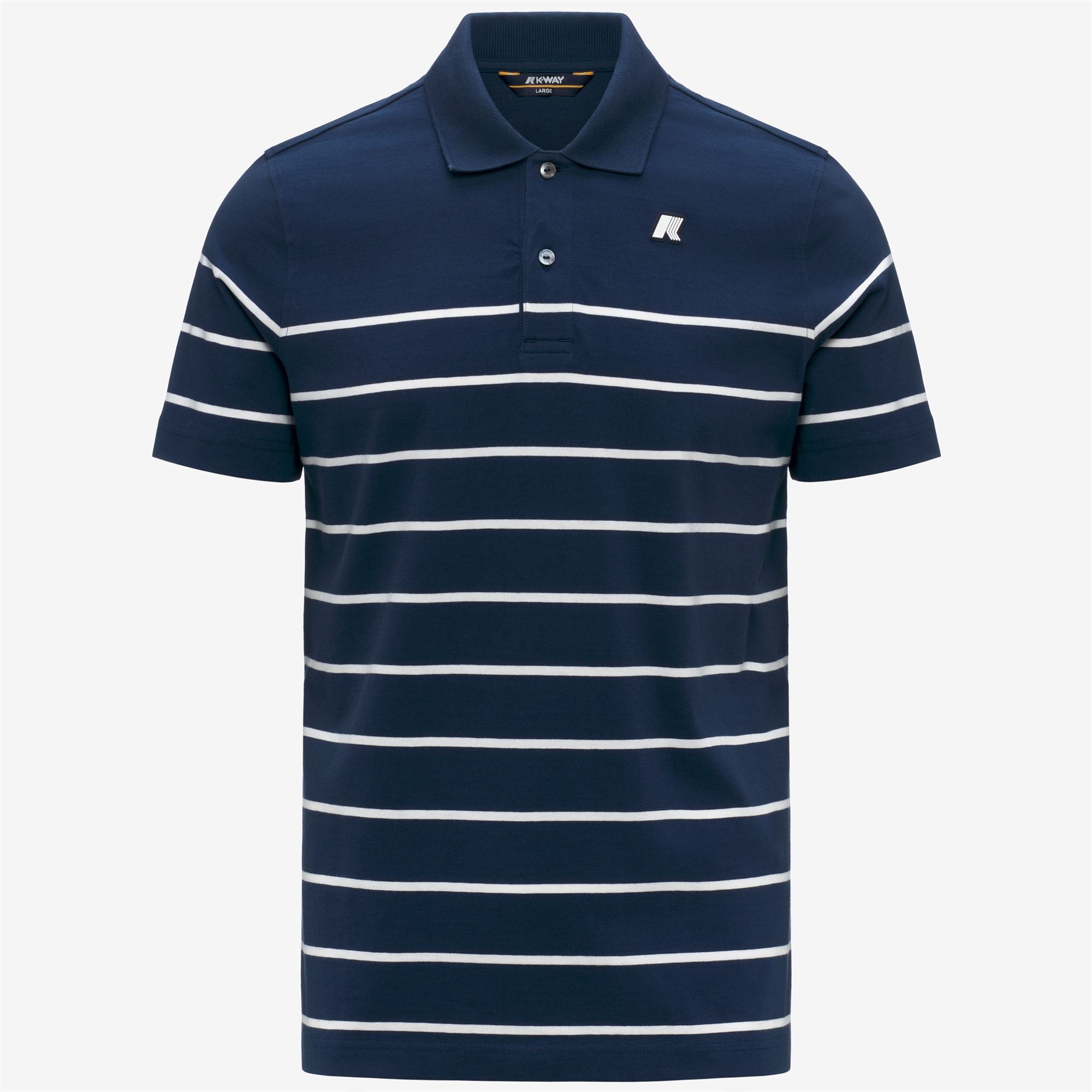 Polo Shirts_Man_LAYO-FRENCH JERSEY YARN DYED_Polo_Blue Insignia - White - Commercial 1