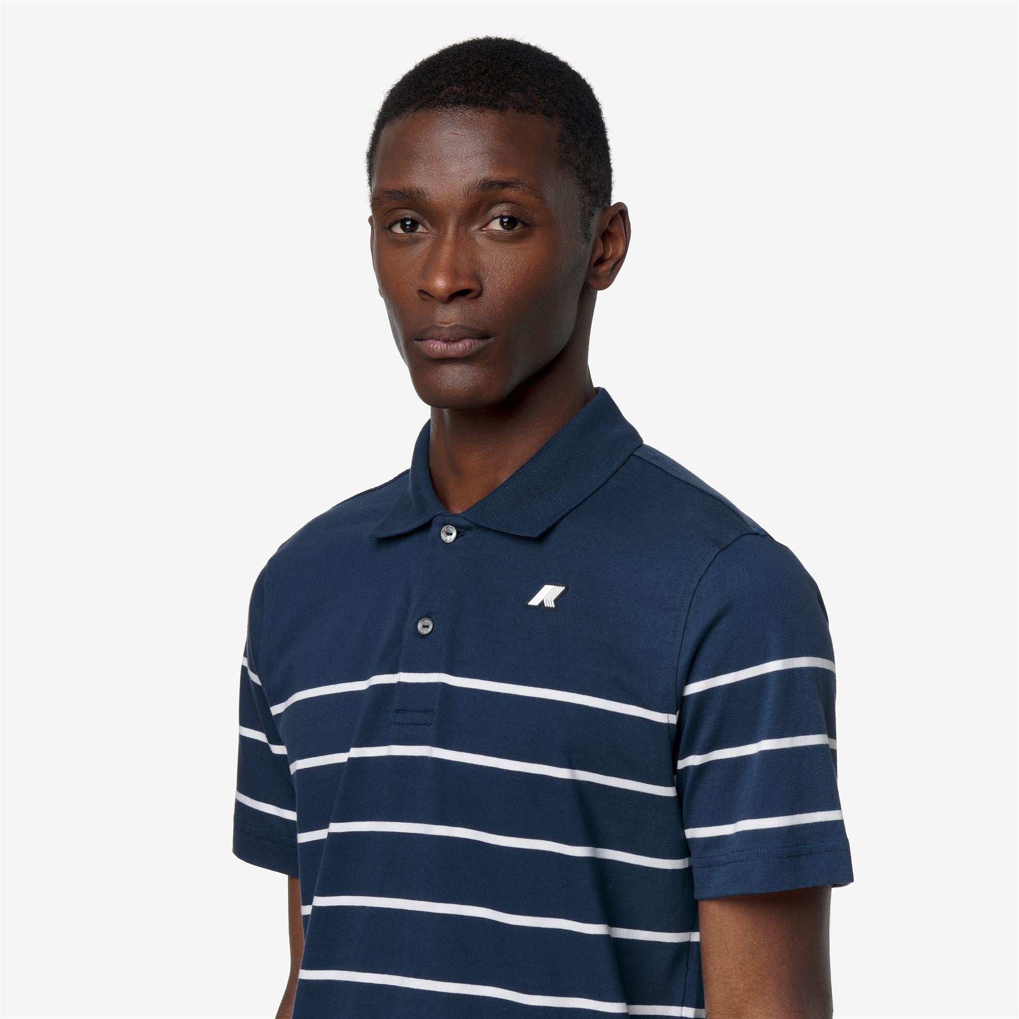 Polo Shirts_Man_LAYO-FRENCH JERSEY YARN DYED_Polo_Blue Insignia - White - Commercial 7