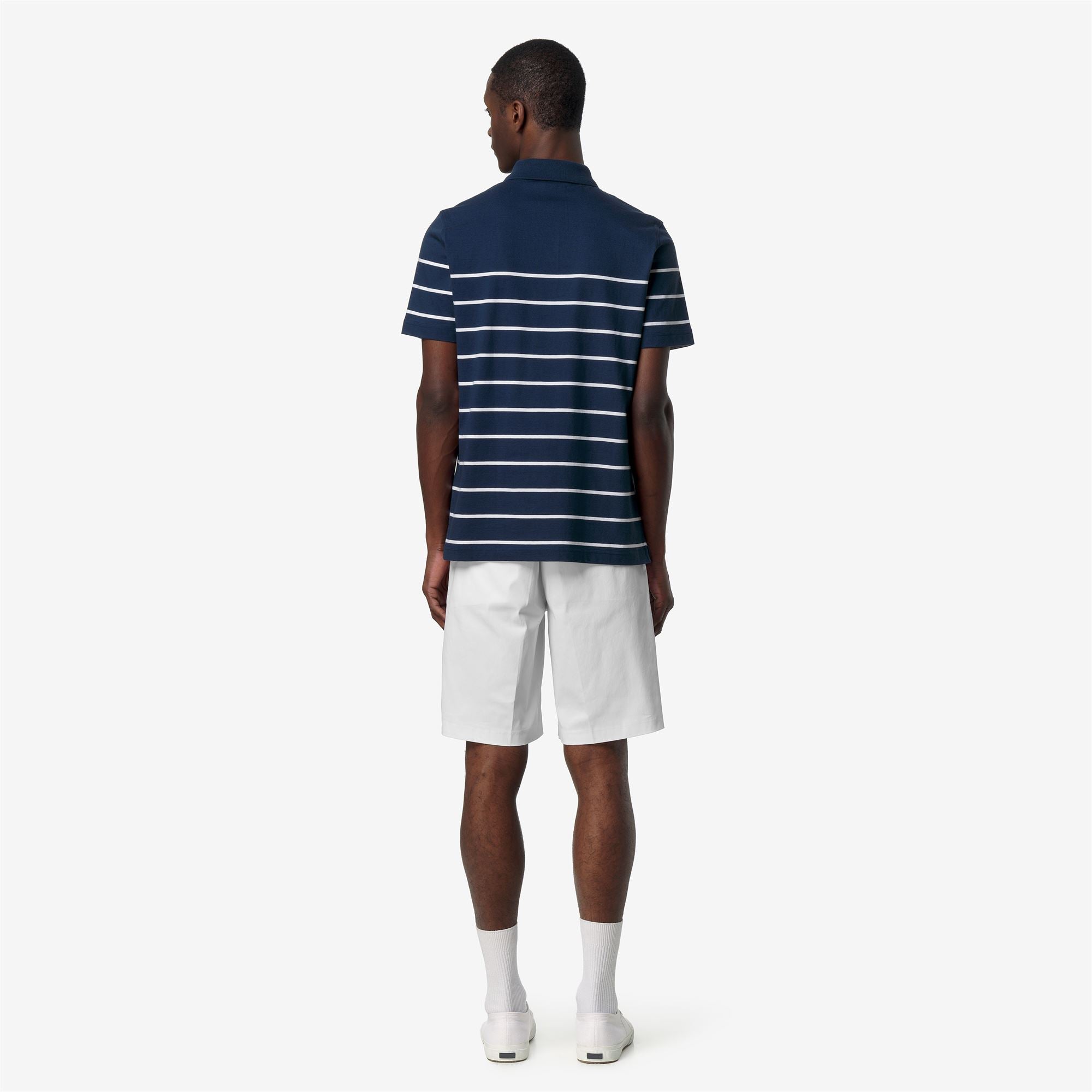 Polo Shirts_Man_LAYO-FRENCH JERSEY YARN DYED_Polo_Blue Insignia - White - Commercial 6