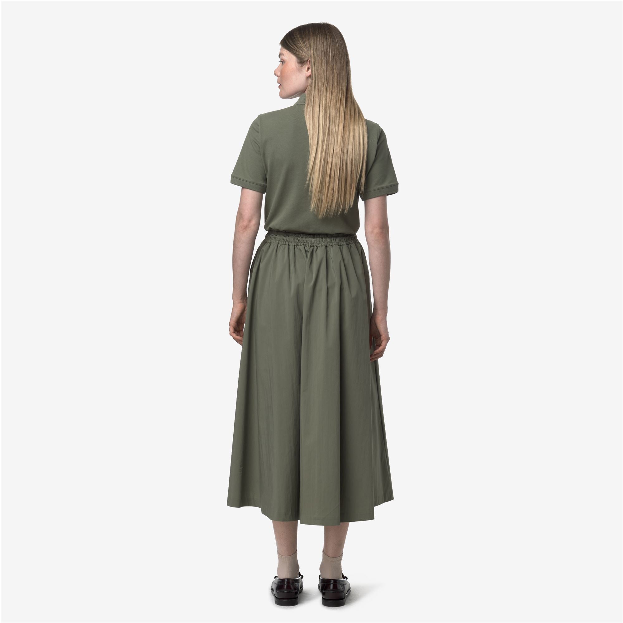 Skirts_WOMAN_MOSELLA LIGHT POPLIN TECH_Long_Green Lichen - Commercial 6