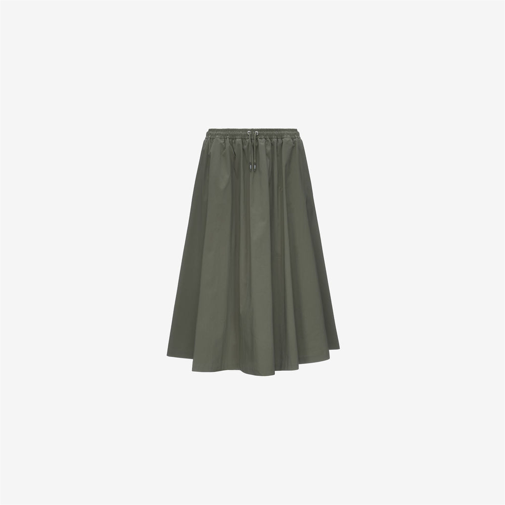 Skirts_WOMAN_MOSELLA LIGHT POPLIN TECH_Long_Green Lichen - Commercial 1