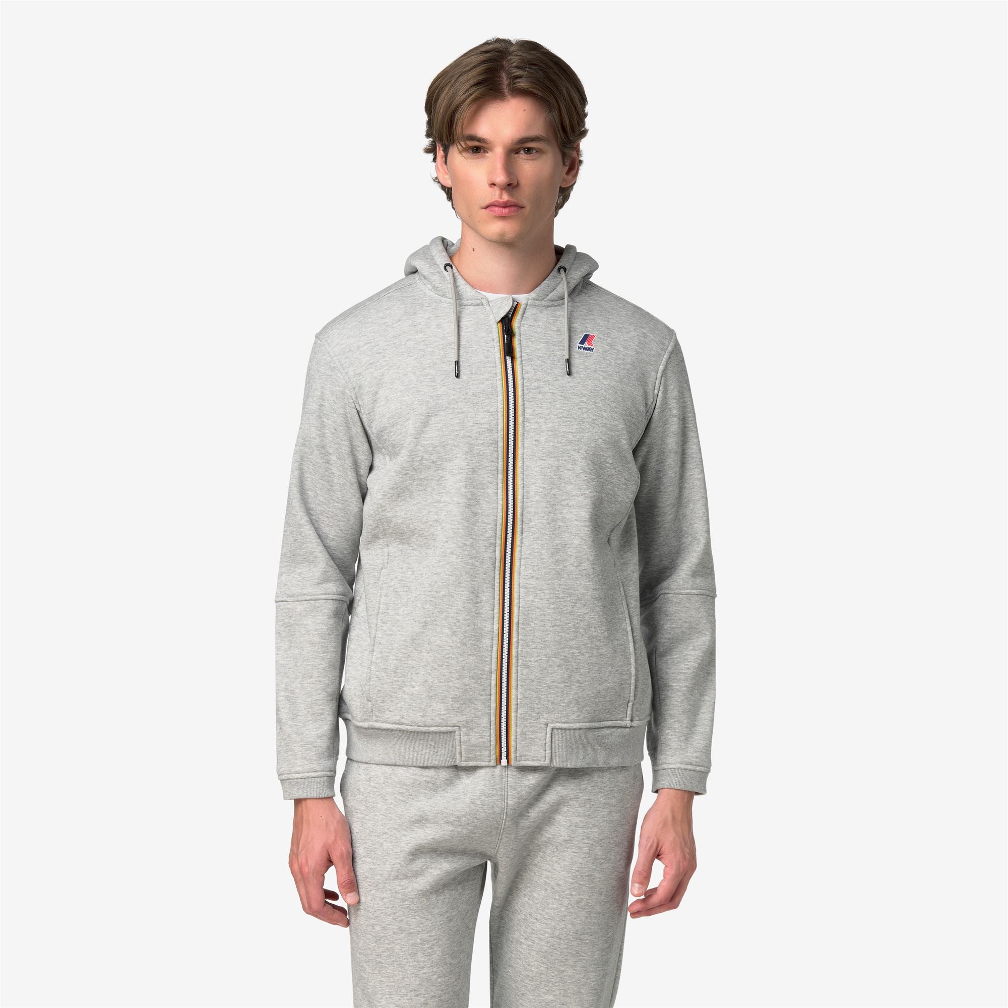 Fleece_UNISEX_PROSPER BRUSHED PC_Hoodie Full Zip_GREY MID MEL - Commercial 4