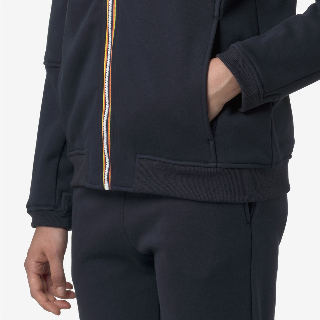 Fleece_UNISEX_PROSPER BRUSHED PC_Hoodie Full Zip_Blue Depth - DetailDouble