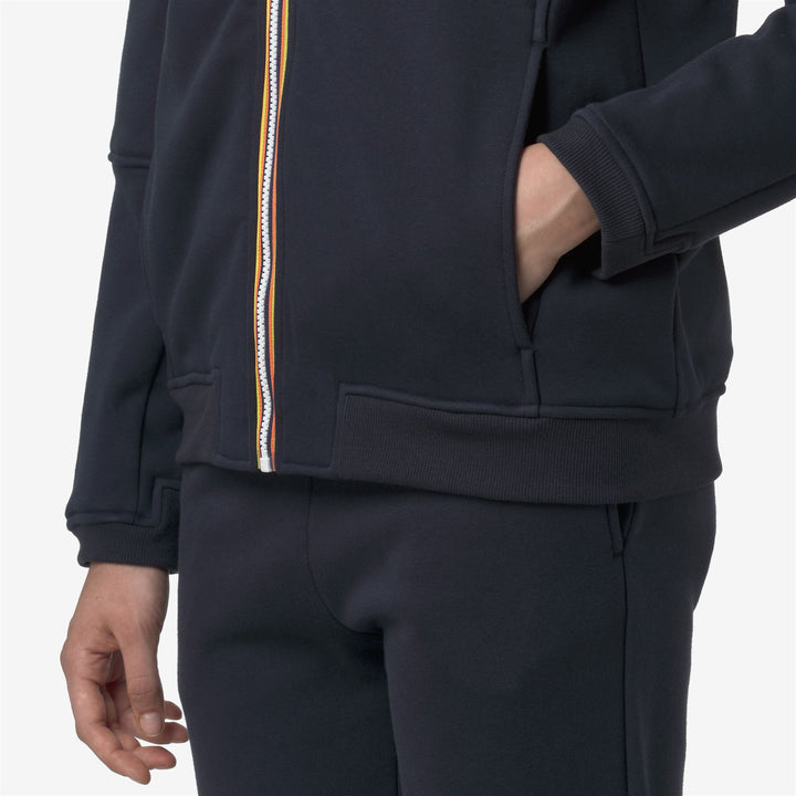 Fleece_UNISEX_PROSPER BRUSHED PC_Hoodie Full Zip_Blue Depth - DetailDouble