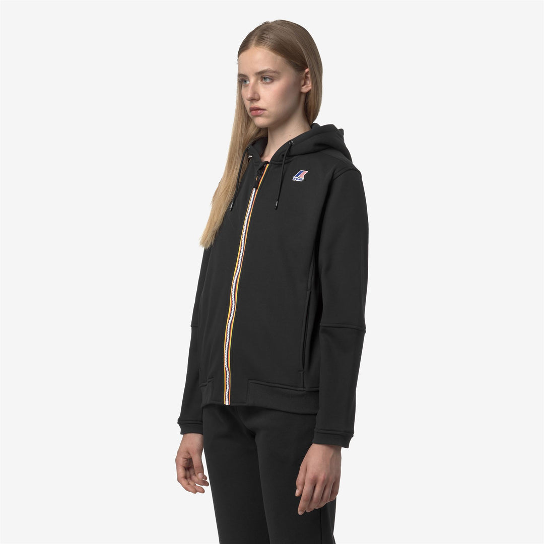 Fleece_UNISEX_PROSPER BRUSHED PC_Hoodie Full Zip_Black Pure - Detail