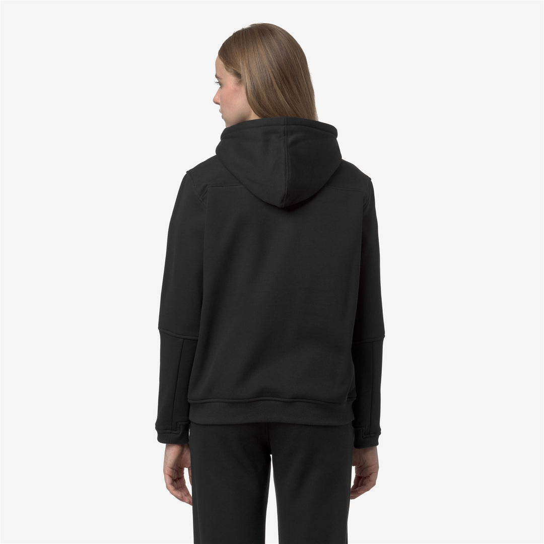 Fleece_UNISEX_PROSPER BRUSHED PC_Hoodie Full Zip_Black Pure - DressedFrontDouble