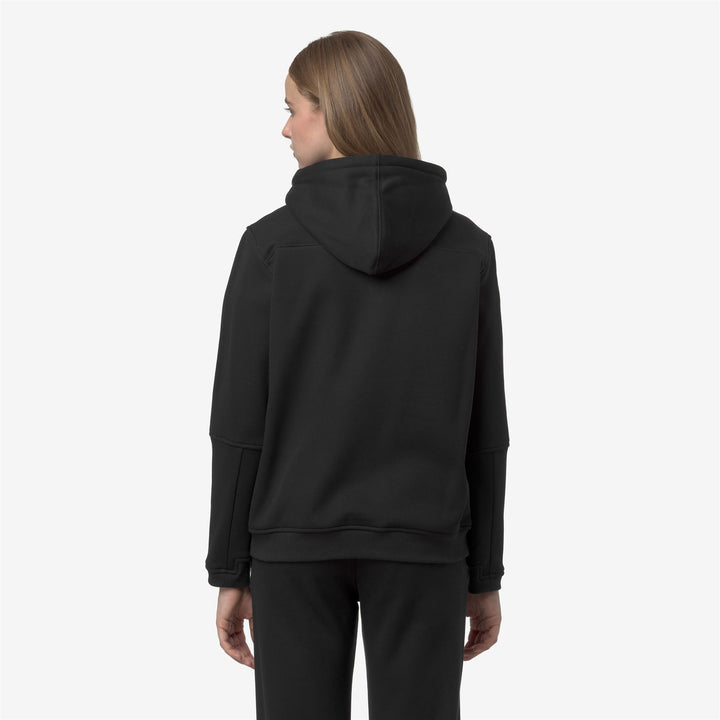 Fleece_UNISEX_PROSPER BRUSHED PC_Hoodie Full Zip_Black Pure - DressedFrontDouble