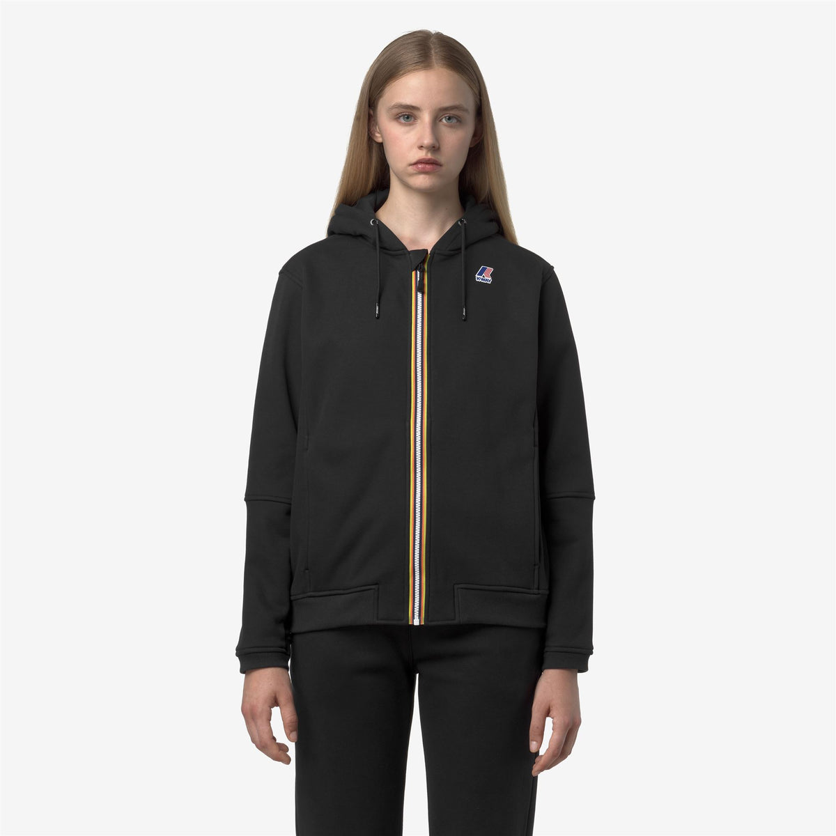 Fleece_UNISEX_PROSPER BRUSHED PC_Hoodie Full Zip_Black Pure - Commercial 4