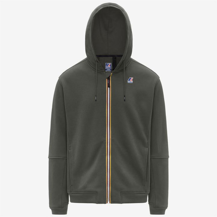 Fleece_UNISEX_PROSPER BRUSHED PC_Hoodie Full Zip_GREEN BLACKISH - Photo