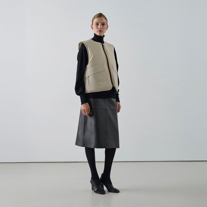 WES PADDED SOEUR - Jackets - Vest - WOMAN - Grey Lt Calce-Beige Baby