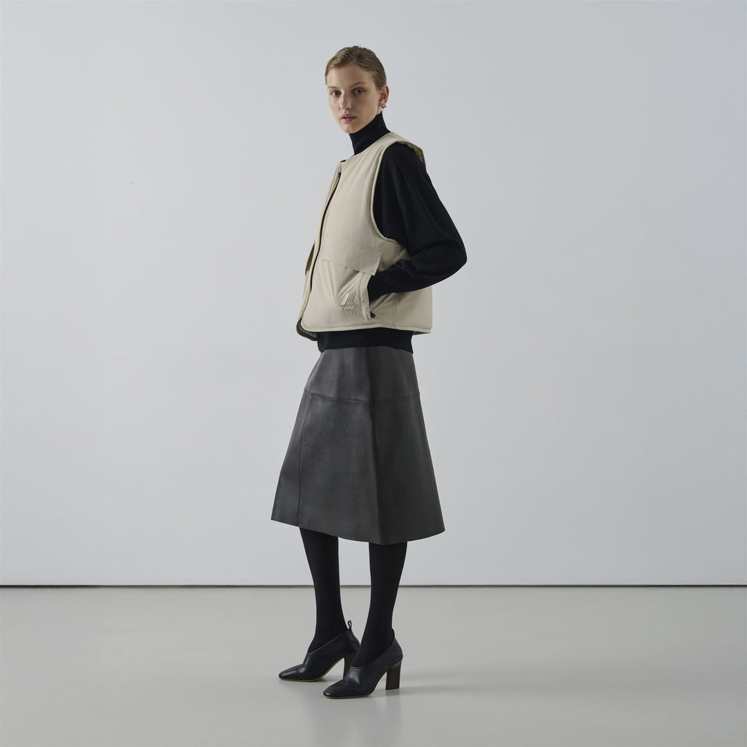 WES PADDED SOEUR - Jackets - Vest - WOMAN - Grey Lt Calce-Beige Baby