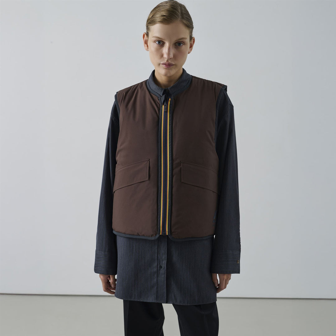 WES PADDED SOEUR - Jackets - Vest - WOMAN - Black Sand-Brown Coffee