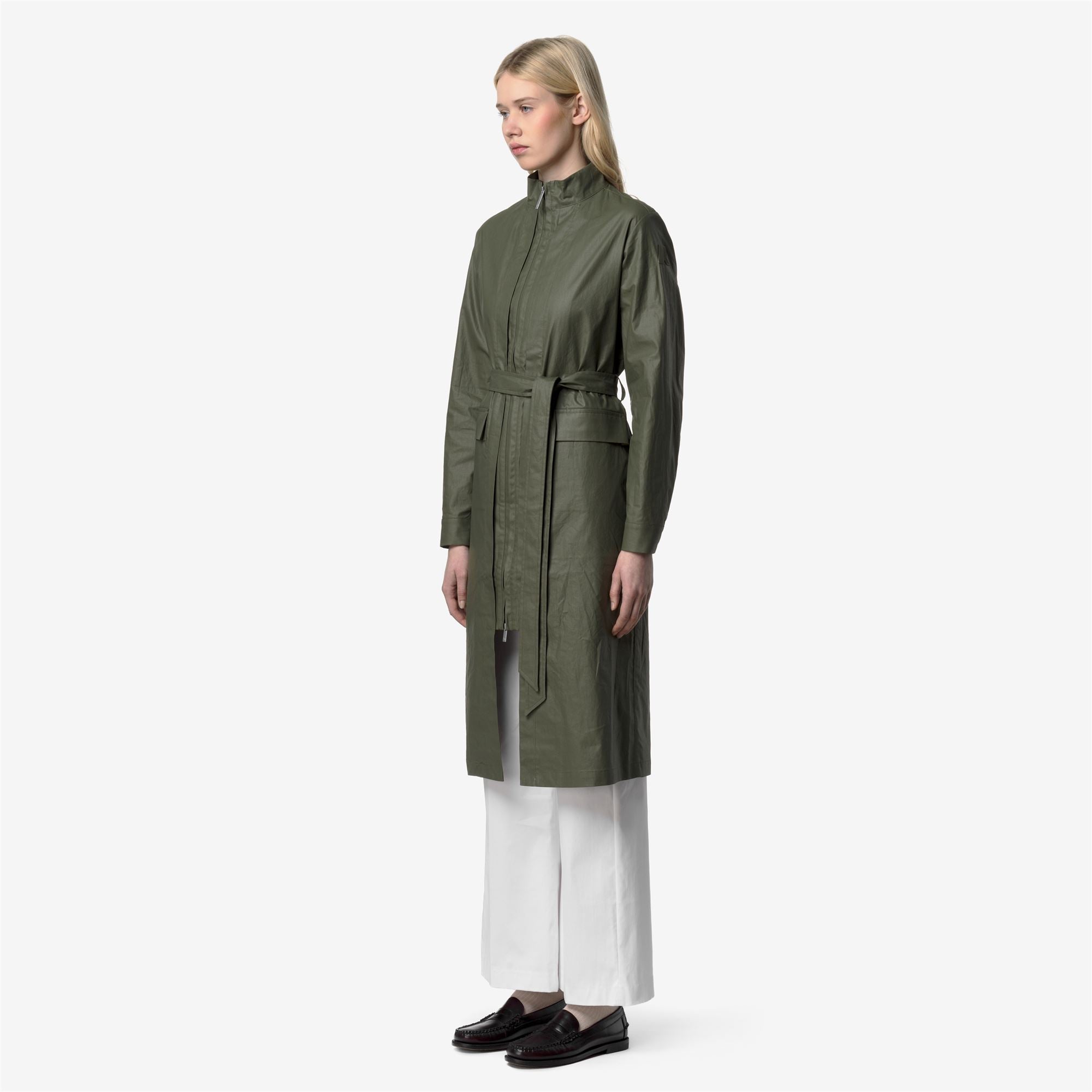 Jackets_Woman_HORIEN NATURAL BLEND_Long_GREEN LICHEN COMBO - Green Lichen - Commercial 5