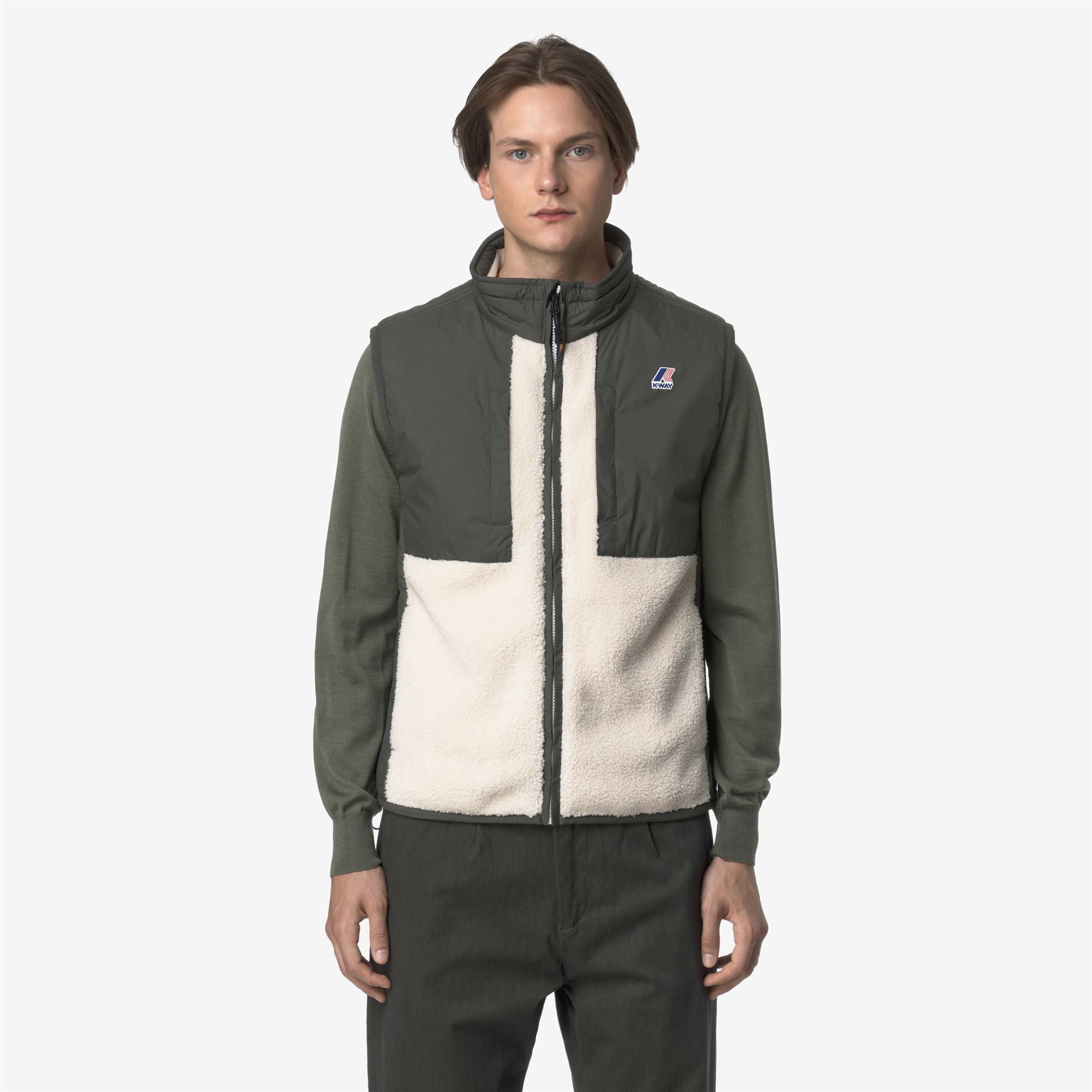 Fleece_UNISEX_VITAL 4.0 ORSETTO_Vest_GREEN BLACKISH--Ecru - Commercial 4
