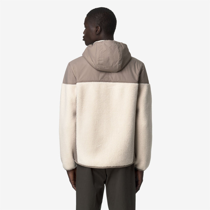 Fleece_UNISEX_SAMSON 4.0 ORSETTO_Hoodie Full Zip_Beige Taupe-Ecru - DressedFrontDouble