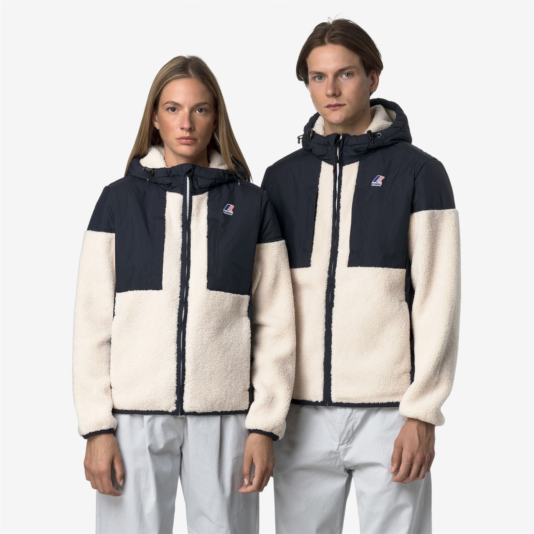 Fleece_UNISEX_SAMSON 4.0 ORSETTO_Hoodie Full Zip_Blue Depth-Ecru - DetailDouble