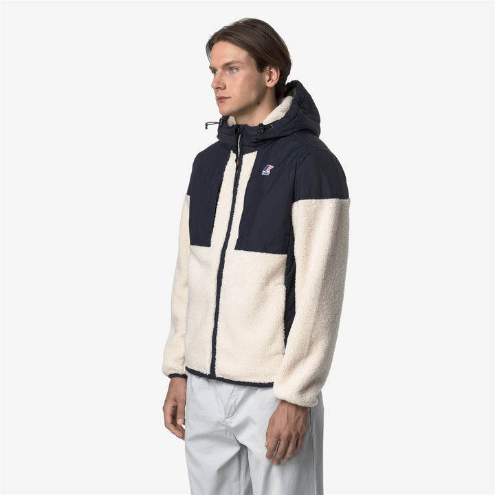 Fleece_UNISEX_SAMSON 4.0 ORSETTO_Hoodie Full Zip_Blue Depth-Ecru - Detail