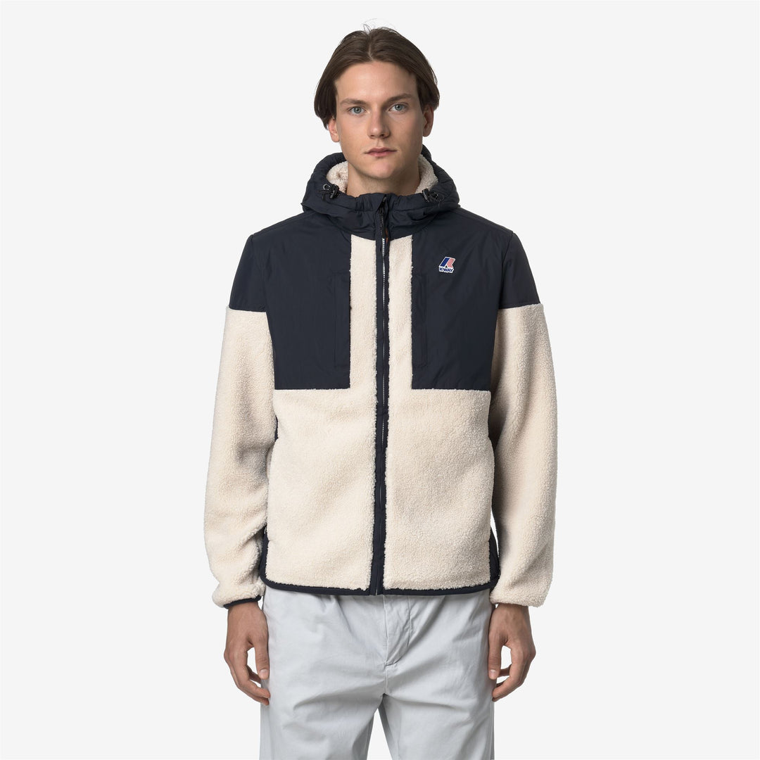 Fleece_UNISEX_SAMSON 4.0 ORSETTO_Hoodie Full Zip_Blue Depth-Ecru - DressedBack