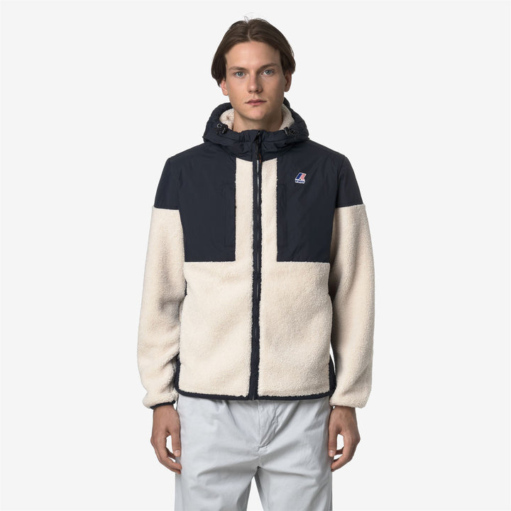 Fleece_UNISEX_SAMSON 4.0 ORSETTO_Hoodie Full Zip_Blue Depth-Ecru - DressedBack