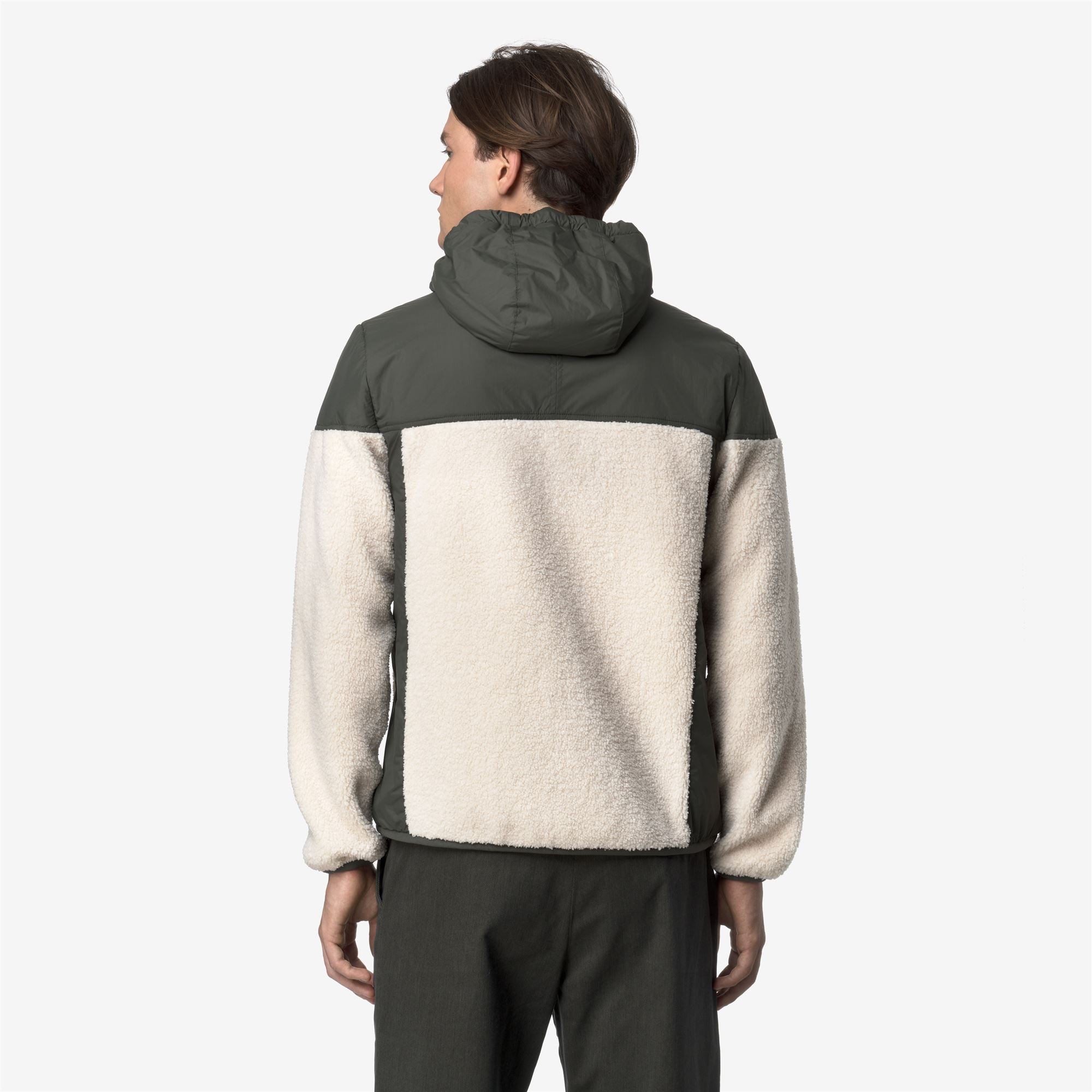 Fleece_UNISEX_SAMSON 4.0 ORSETTO_Hoodie Full Zip_GREEN BLACKISH--Ecru - Commercial 6