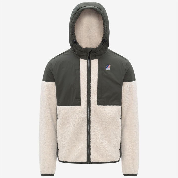 Fleece_UNISEX_SAMSON 4.0 ORSETTO_Hoodie Full Zip_GREEN BLACKISH--Ecru - Photo