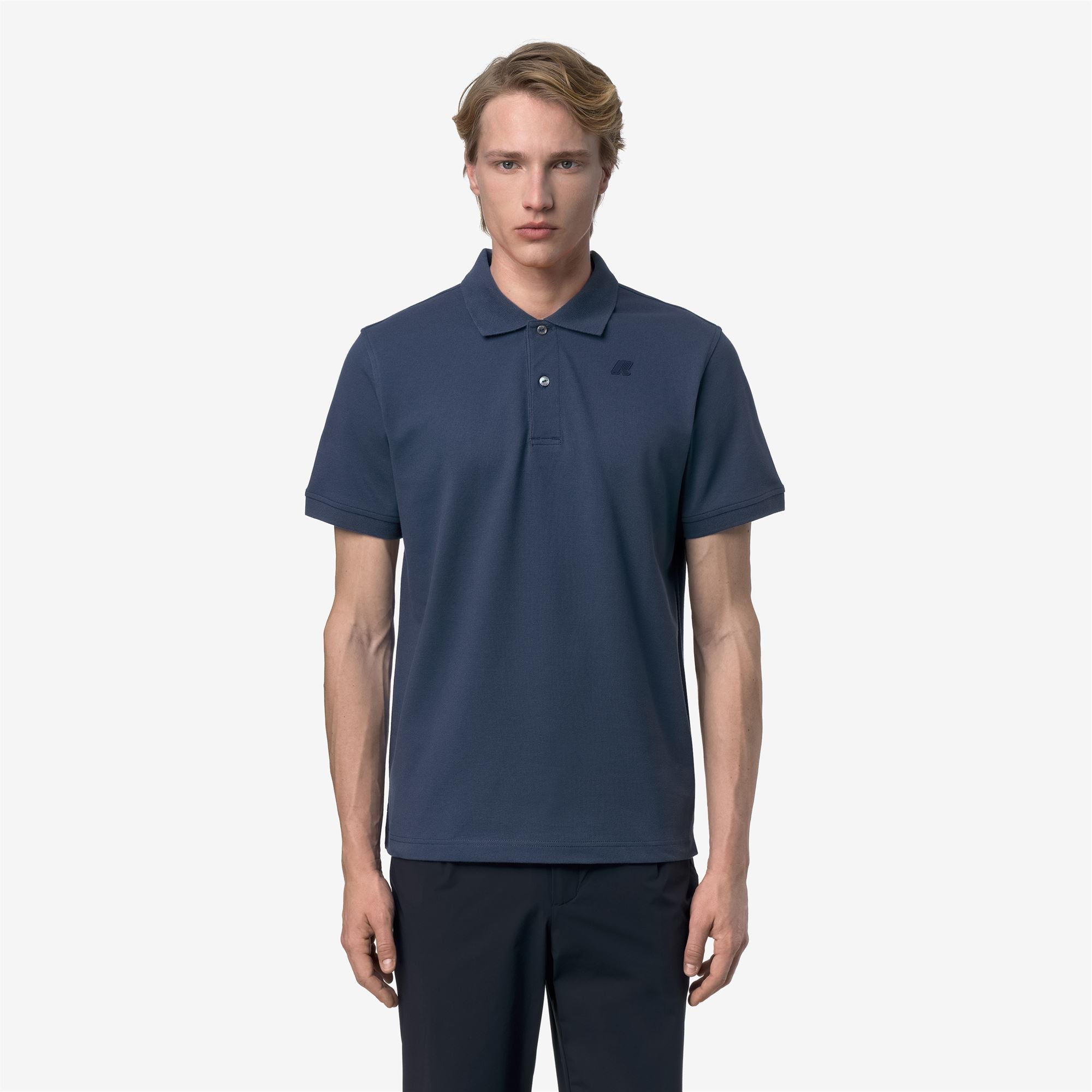 Polo Shirts_Man_AMEDEE SLIM PIQUE_Polo_Blue Insignia - Commercial 4