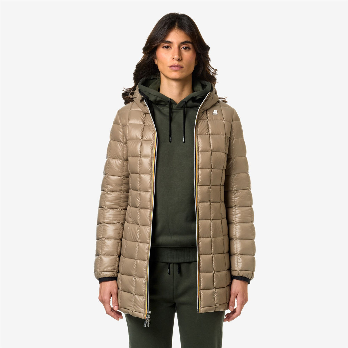 Jackets_Woman_DENISE ST THERMO DOUBLE_3/4 Length_Black P-Beige T - Commercial 7