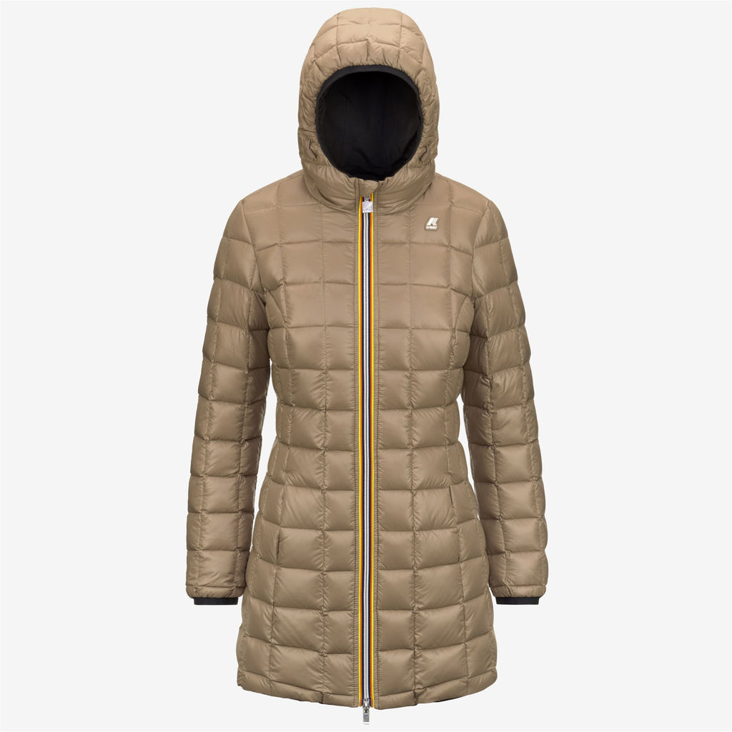 Jackets_Woman_DENISE ST THERMO DOUBLE_3/4 Length_Black P-Beige T - Commercial 2