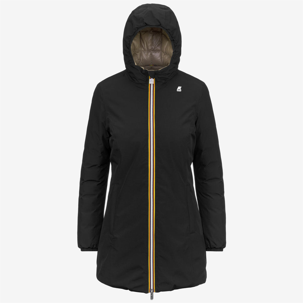Jackets_Woman_DENISE ST THERMO DOUBLE_3/4 Length_Black P-Beige T - Commercial 1