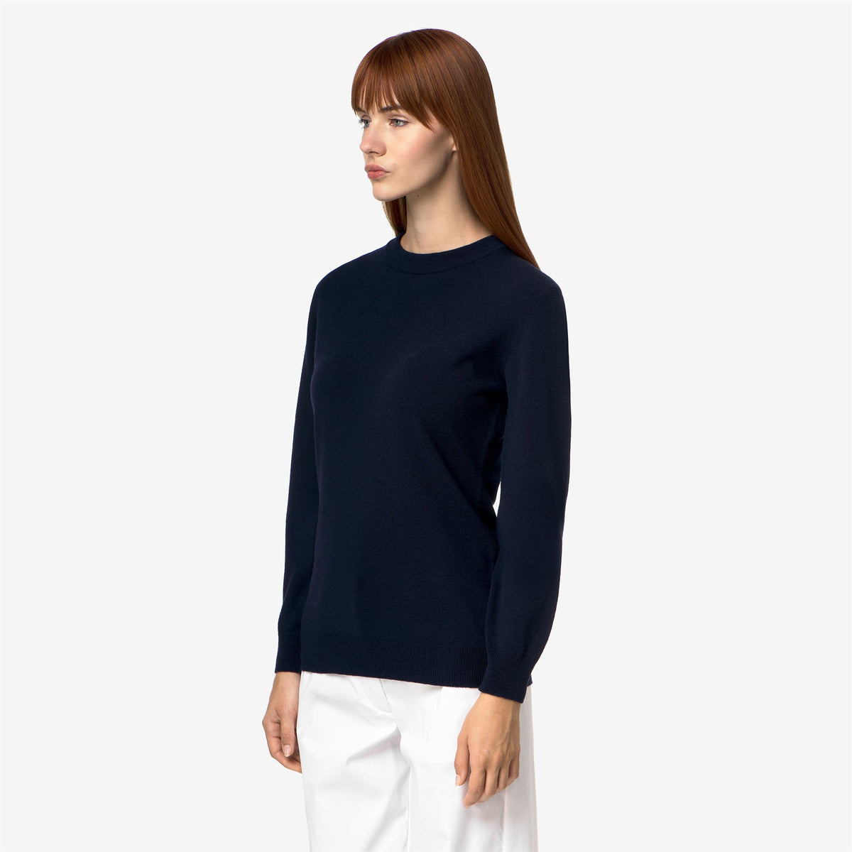Knitwear_Woman_ATIBA PLAIN MIX MERINO_Pull Over_Blue Evening - Commercial 5