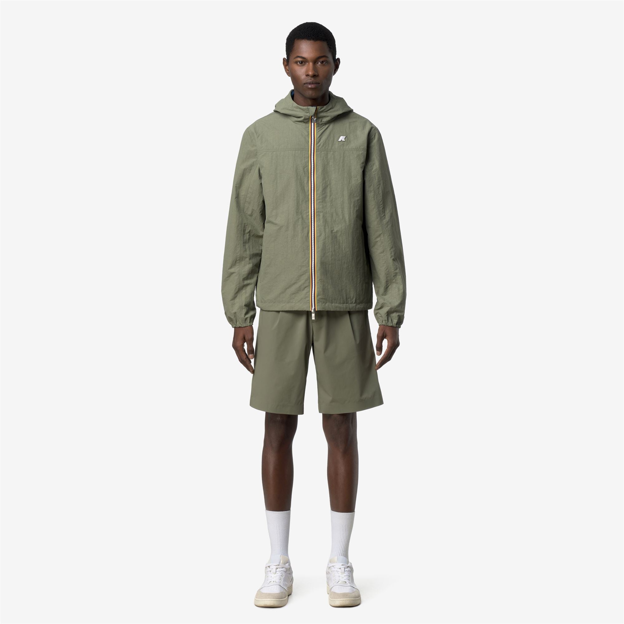 Jackets_Unisex_JAKE COTTON DOUBLE_Short_Green Lichen - Blue Insignia - Commercial 4