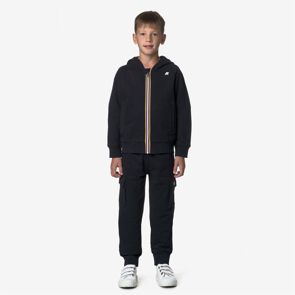 Pants_BOY_P. MICK FLEECE PEACH_Sport Trousers_Blue Depth - DressedBack