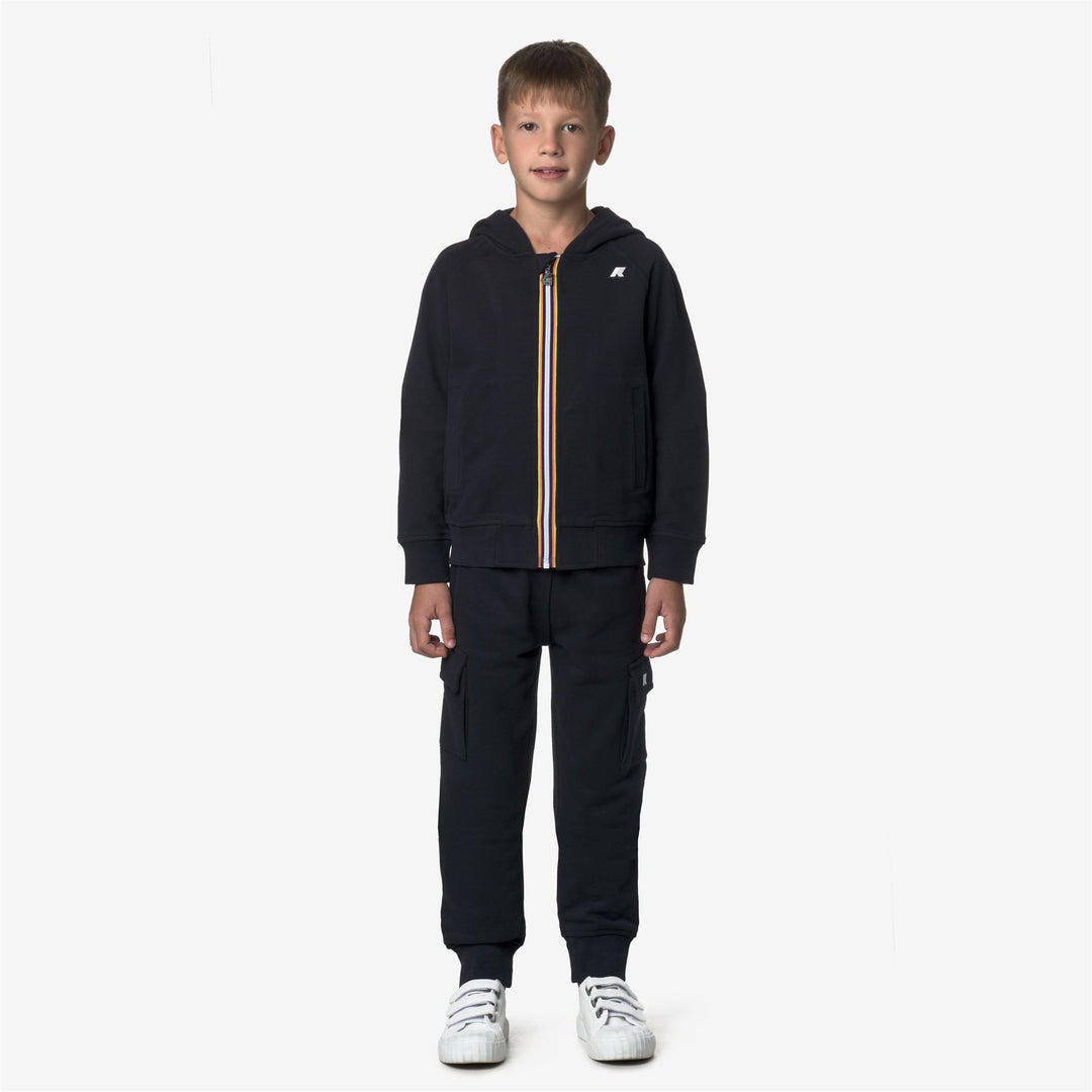 Pants_BOY_P. MICK FLEECE PEACH_Sport Trousers_Blue Depth - DressedBack