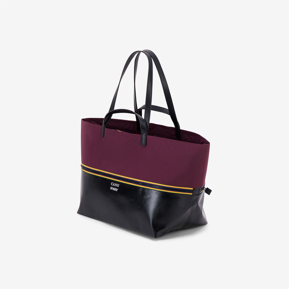 Bags_UNISEX_PRATIQUE MEDIUM_Tote Bag_Black-Red Dk Amaranto - DressedFront