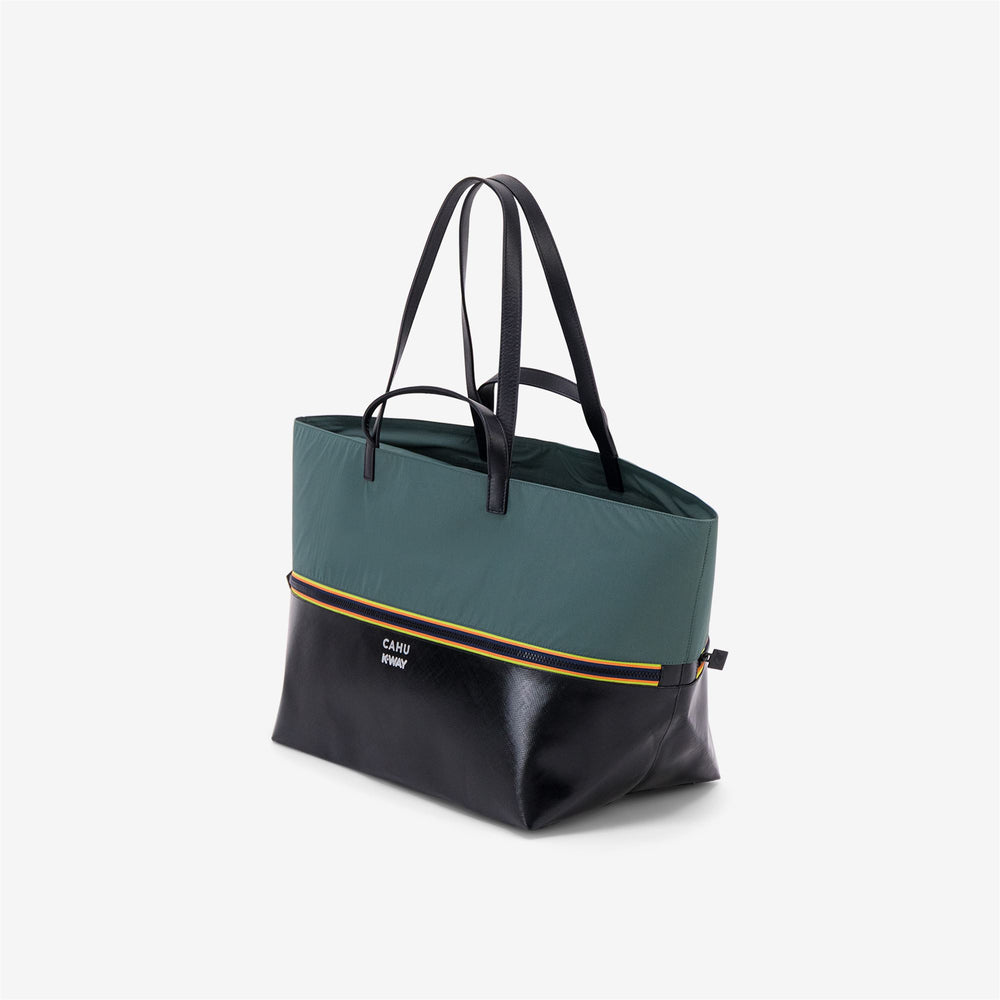 Bags_UNISEX_PRATIQUE MEDIUM_Tote Bag_Black-Green Greysh - DressedFront