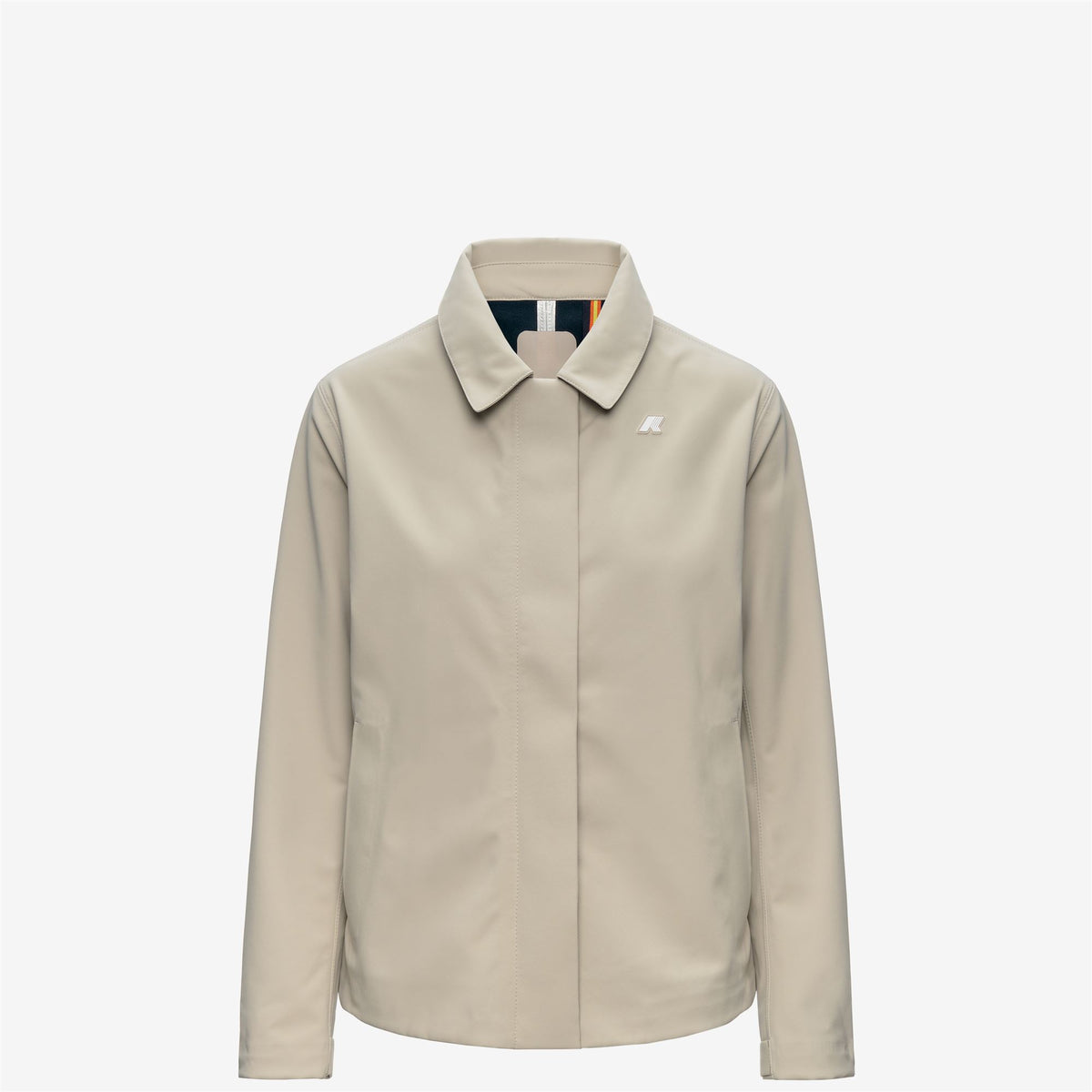 Jackets_Woman_BLEIZOU BONDED_Mid_Beige Cashmere - Blue Depth - Commercial 2
