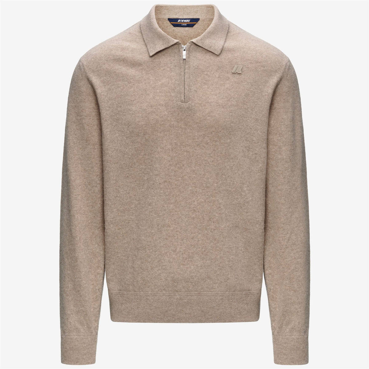 Knitwear_Man_GLEREN FLEECE STITCH_Polo_Beige Plaza - Commercial 1